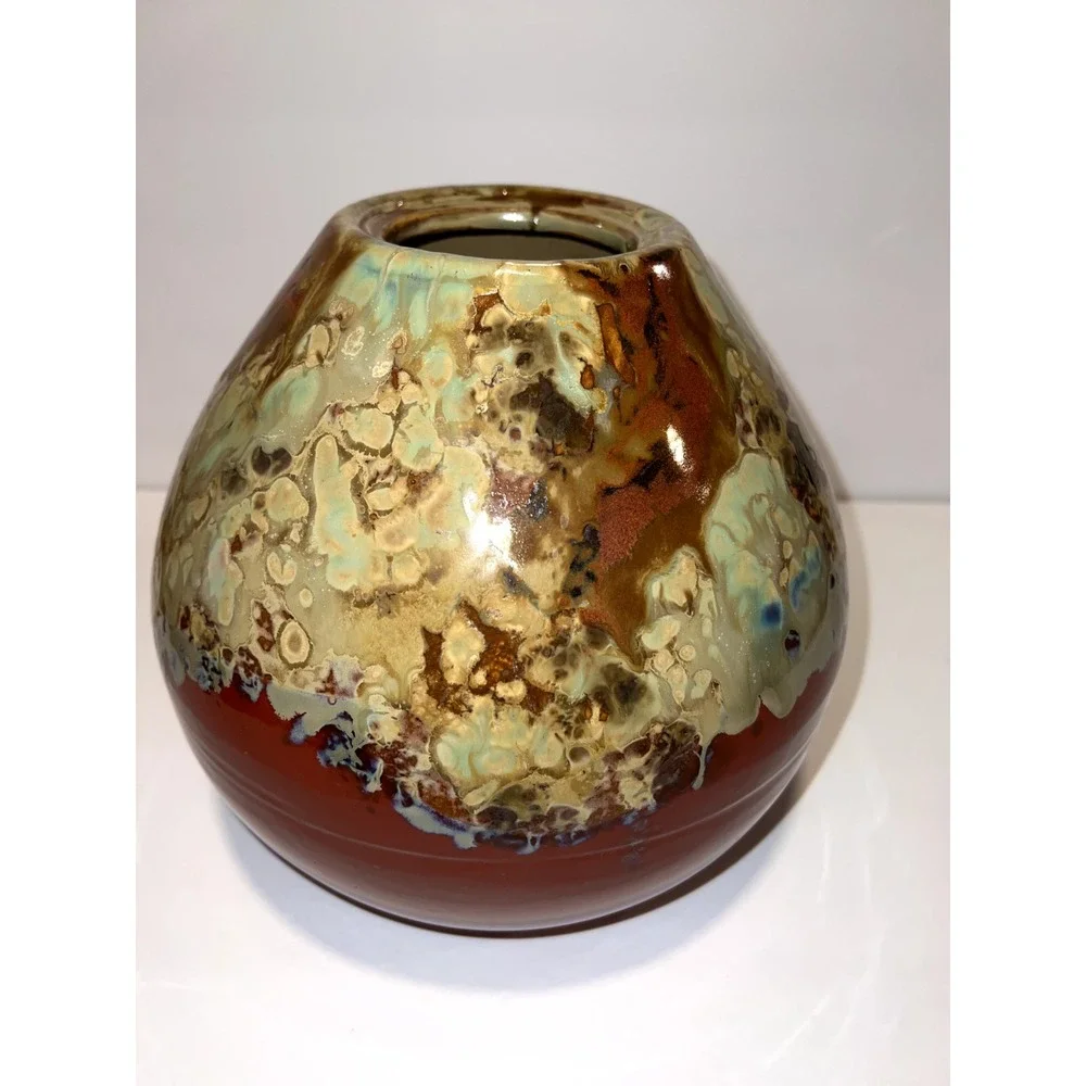 Vintage Japanese Hand Thrown Studio Art Pottery, beautiful glaze‎ vase